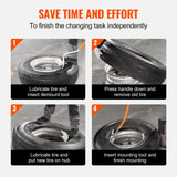 Darrahopens Tools > Tools Storage > Tool Cabinets VEVOR Tire Mount Demount Tool, 571-622 mm Manual Steel Tire Changer Mount Demount Removal Tool, with Extra Bead Holder, Tubeless Truck Bead Breaker, 3 PCS Tire Changing Tools, Orange