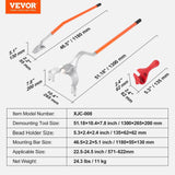 Darrahopens Tools > Tools Storage > Tool Cabinets VEVOR Tire Mount Demount Tool, 571-622 mm Manual Steel Tire Changer Mount Demount Removal Tool, with Extra Bead Holder, Tubeless Truck Bead Breaker, 3 PCS Tire Changing Tools, Orange