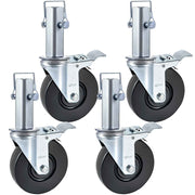 4 Pack 5 Inch Scaffolding Swivel Caster Wheels Heavy Duty Rubber Casters with Dual Locking 1.26 Inch Square Stem 440lbs Capacity per Wheel In Australia - Darrahopens