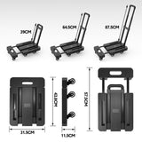 Darrahopens Tools > Tools Storage > Utility Trolleys 6-Wheel Folding Hand Truck Heavy Duty 227kg Capacity Collapsible Trolley with Elastic Strap Triple-Axle All-Terrain Design Moving RV Camping Warehouse