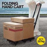 Darrahopens Tools > Tools Storage > Utility Trolleys 6-Wheel Folding Hand Truck Heavy Duty 227kg Capacity Collapsible Trolley with Elastic Strap Triple-Axle All-Terrain Design Moving RV Camping Warehouse