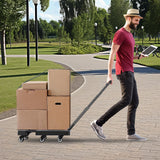 Darrahopens Tools > Tools Storage > Utility Trolleys 6-Wheel Folding Hand Truck Heavy Duty 227kg Capacity Collapsible Trolley with Elastic Strap Triple-Axle All-Terrain Design Moving RV Camping Warehouse
