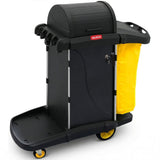 Darrahopens Tools > Tools Storage > Utility Trolleys AUCH Double Bag Janitor Cleaning Trolley, Housekeeping Cart, Lockable Cabinet with Storage Tubs, Quiet Wheels, Black