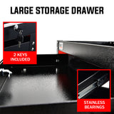 Darrahopens Tools > Tools Storage > Utility Trolleys Bullet 3-Tier Steel Tool Trolley Cart, for Workshop, Mechanic, with Drawer, Pegboard, Screwdriver Bay, Black/Red