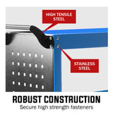 Darrahopens Tools > Tools Storage > Utility Trolleys Bullet 3-Tier Steel Tool Trolley Cart, for Workshop, Mechanic, with Pegboard, Screwdriver Bay, Blue