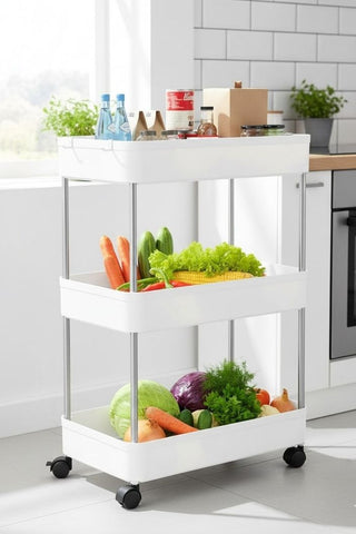 Darrahopens Tools > Tools Storage > Utility Trolleys CARLA HOME Slim Storage Cart Organizer Trolley with Wheels for Kitchen, Bathroom, Laundry & Narrow Spaces (3 tier)