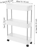 Darrahopens Tools > Tools Storage > Utility Trolleys CARLA HOME Slim Storage Cart Organizer Trolley with Wheels for Kitchen, Bathroom, Laundry & Narrow Spaces (3 tier)