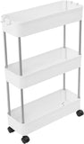 Darrahopens Tools > Tools Storage > Utility Trolleys CARLA HOME Slim Storage Cart Organizer Trolley with Wheels for Kitchen, Bathroom, Laundry & Narrow Spaces (3 tier)
