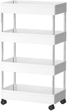 Darrahopens Tools > Tools Storage > Utility Trolleys CARLA HOME Slim Storage Cart Organizer Trolley with Wheels for Kitchen, Bathroom, Laundry & Narrow Spaces (4 tier)