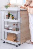 Darrahopens Tools > Tools Storage > Utility Trolleys CARLA HOME Slim Storage Cart Organizer Trolley with Wheels for Kitchen, Bathroom, Laundry & Narrow Spaces (4 tier)