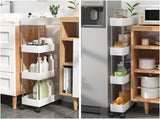 Darrahopens Tools > Tools Storage > Utility Trolleys CARLA HOME Slim Storage Cart Organizer Trolley with Wheels for Kitchen, Bathroom, Laundry & Narrow Spaces (4 tier)