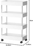 Darrahopens Tools > Tools Storage > Utility Trolleys CARLA HOME Slim Storage Cart Organizer Trolley with Wheels for Kitchen, Bathroom, Laundry & Narrow Spaces (4 tier)