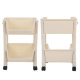 Darrahopens Tools > Tools Storage > Utility Trolleys Compact Rolling Storage Organizer Large Capacity Mobile Utility Cart Movable Storage Book Shelves with Lockable Wheels 2 Tier Without Cover In Australia - Darrahopens