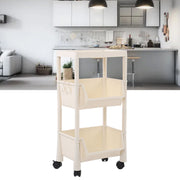 Darrahopens Tools > Tools Storage > Utility Trolleys Compact Rolling Storage Organizer Large Capacity Mobile Utility Cart Movable Storage Book Shelves with Lockable Wheels 3 Tier with Cover In Australia - Darrahopens