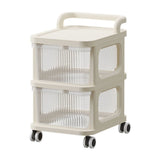 Darrahopens Tools > Tools Storage > Utility Trolleys Drawer Storage Cart with Organizer Top Transparent Rolling Storage Cart with Smooth 4 Wheel Roll for Home Office Beige 2 Layers In Australia - Darrahopens