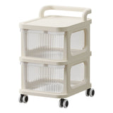 Darrahopens Tools > Tools Storage > Utility Trolleys Drawer Storage Cart with Organizer Top Transparent Rolling Storage Cart with Smooth 4 Wheel Roll for Home Office Beige 2 Layers In Australia - Darrahopens