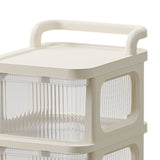 Darrahopens Tools > Tools Storage > Utility Trolleys Drawer Storage Cart with Organizer Top Transparent Rolling Storage Cart with Smooth 4 Wheel Roll for Home Office Beige 2 Layers In Australia - Darrahopens
