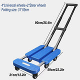 Darrahopens Tools > Tools Storage > Utility Trolleys Folding Platform Trolley Heavy Duty Hand Truck Foldable Cart Push Dolly Movin