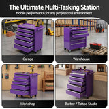 Darrahopens Tools > Tools Storage > Utility Trolleys Giantz 5 Drawer Tool Chest Trolley Cabinet Toolbox Heavy Duty Garage Storage Organiser Purple