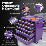 Darrahopens Tools > Tools Storage > Utility Trolleys Giantz 5 Drawer Tool Chest Trolley Cabinet Toolbox Heavy Duty Garage Storage Organiser Purple