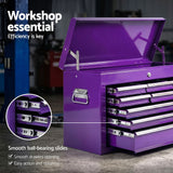 Darrahopens Tools > Tools Storage > Utility Trolleys Giantz 9-Drawer Tool Cabinet Chest Toolbox Heavy Duty Garage Storage Organiser Purple