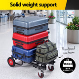 Darrahopens Tools > Tools Storage > Utility Trolleys Giantz Foldable Hand Trolley Collapsible Transport Cart 180kg Load Black In Australia - Darrahopens