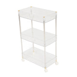Darrahopens Tools > Tools Storage > Utility Trolleys Kitchen Storage Rack Cart Multifunctional 3 Layers ABS Slim Rolling Utility Cart for Bathroom Snacks Cosmetics In Australia - Darrahopens