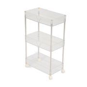 Darrahopens Tools > Tools Storage > Utility Trolleys Kitchen Storage Rack Cart Multifunctional 3 Layers ABS Slim Rolling Utility Cart for Bathroom Snacks Cosmetics In Australia - Darrahopens