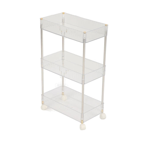 Darrahopens Tools > Tools Storage > Utility Trolleys Kitchen Storage Rack Cart Multifunctional 3 Layers ABS Slim Rolling Utility Cart for Bathroom Snacks Cosmetics In Australia - Darrahopens
