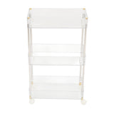 Darrahopens Tools > Tools Storage > Utility Trolleys Kitchen Storage Rack Cart Multifunctional 3 Layers ABS Slim Rolling Utility Cart for Bathroom Snacks Cosmetics In Australia - Darrahopens