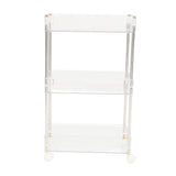 Darrahopens Tools > Tools Storage > Utility Trolleys Kitchen Storage Rack Cart Multifunctional 3 Layers ABS Slim Rolling Utility Cart for Bathroom Snacks Cosmetics In Australia - Darrahopens