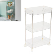 Darrahopens Tools > Tools Storage > Utility Trolleys Kitchen Storage Rack Cart Multifunctional 3 Layers ABS Slim Rolling Utility Cart for Bathroom Snacks Cosmetics In Australia - Darrahopens