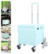 Darrahopens Tools > Tools Storage > Utility Trolleys Portable Rolling Crate Thickened Strong Load Bearing PP Iron Aluminum with 8 Wheels Mobile Folding Cart for Shopping Courier Pickups Green In Australia - Darrahopens