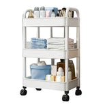 Darrahopens Tools > Tools Storage > Utility Trolleys Rolling Cart White 3 Tiers Quiet Wheels Sturdy Plastic Simple Widely Used Utility Cart for House Office Dormitory In Australia - Darrahopens