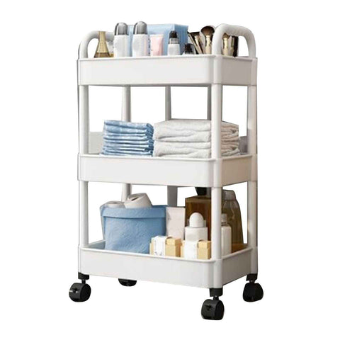 Darrahopens Tools > Tools Storage > Utility Trolleys Rolling Cart White 3 Tiers Quiet Wheels Sturdy Plastic Simple Widely Used Utility Cart for House Office Dormitory In Australia - Darrahopens