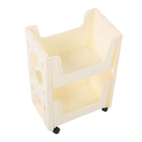 Darrahopens Tools > Tools Storage > Utility Trolleys Storage Cart Large Capacity Thickened Mobile Storage Rack with Lockable Casters for Books Toys Seasoning Bottles 2 Tier Beige In Australia - Darrahopens