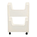 Darrahopens Tools > Tools Storage > Utility Trolleys Storage Cart Large Capacity Thickened Mobile Storage Rack with Lockable Casters for Books Toys Seasoning Bottles 2 Tier White In Australia - Darrahopens