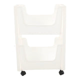 Darrahopens Tools > Tools Storage > Utility Trolleys Storage Cart Large Capacity Thickened Mobile Storage Rack with Lockable Casters for Books Toys Seasoning Bottles 2 Tier White In Australia - Darrahopens