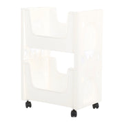 Darrahopens Tools > Tools Storage > Utility Trolleys Storage Cart Large Capacity Thickened Mobile Storage Rack with Lockable Casters for Books Toys Seasoning Bottles 2 Tier White In Australia - Darrahopens