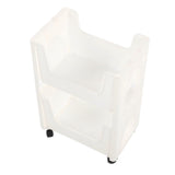 Darrahopens Tools > Tools Storage > Utility Trolleys Storage Cart Large Capacity Thickened Mobile Storage Rack with Lockable Casters for Books Toys Seasoning Bottles 2 Tier White In Australia - Darrahopens