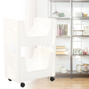 Darrahopens Tools > Tools Storage > Utility Trolleys Storage Cart Large Capacity Thickened Mobile Storage Rack with Lockable Casters for Books Toys Seasoning Bottles 2 Tier White In Australia - Darrahopens