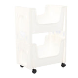 Darrahopens Tools > Tools Storage > Utility Trolleys Storage Cart Large Capacity Thickened Mobile Storage Rack with Lockable Casters for Books Toys Seasoning Bottles 2 Tier White In Australia - Darrahopens
