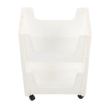 Darrahopens Tools > Tools Storage > Utility Trolleys Storage Cart Large Capacity Thickened Mobile Storage Rack with Lockable Casters for Books Toys Seasoning Bottles 2 Tier White In Australia - Darrahopens