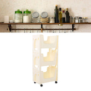 Darrahopens Tools > Tools Storage > Utility Trolleys Storage Cart Large Capacity Thickened Mobile Storage Rack with Lockable Casters for Books Toys Seasoning Bottles 3 Tier Beige In Australia - Darrahopens