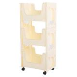 Darrahopens Tools > Tools Storage > Utility Trolleys Storage Cart Large Capacity Thickened Mobile Storage Rack with Lockable Casters for Books Toys Seasoning Bottles 3 Tier Beige In Australia - Darrahopens