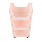 Darrahopens Tools > Tools Storage > Utility Trolleys Storage Cart Large Capacity Thickened Mobile Storage Rack with Lockable Casters for Books Toys Seasoning Bottles 3 Tier Pink In Australia - Darrahopens