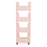 Darrahopens Tools > Tools Storage > Utility Trolleys Storage Cart Large Capacity Thickened Mobile Storage Rack with Lockable Casters for Books Toys Seasoning Bottles 4 Tier Pink In Australia - Darrahopens