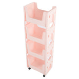 Darrahopens Tools > Tools Storage > Utility Trolleys Storage Cart Large Capacity Thickened Mobile Storage Rack with Lockable Casters for Books Toys Seasoning Bottles 4 Tier Pink In Australia - Darrahopens