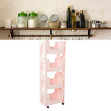 Darrahopens Tools > Tools Storage > Utility Trolleys Storage Cart Large Capacity Thickened Mobile Storage Rack with Lockable Casters for Books Toys Seasoning Bottles 4 Tier Pink In Australia - Darrahopens