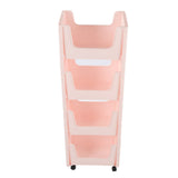 Darrahopens Tools > Tools Storage > Utility Trolleys Storage Cart Large Capacity Thickened Mobile Storage Rack with Lockable Casters for Books Toys Seasoning Bottles 4 Tier Pink In Australia - Darrahopens